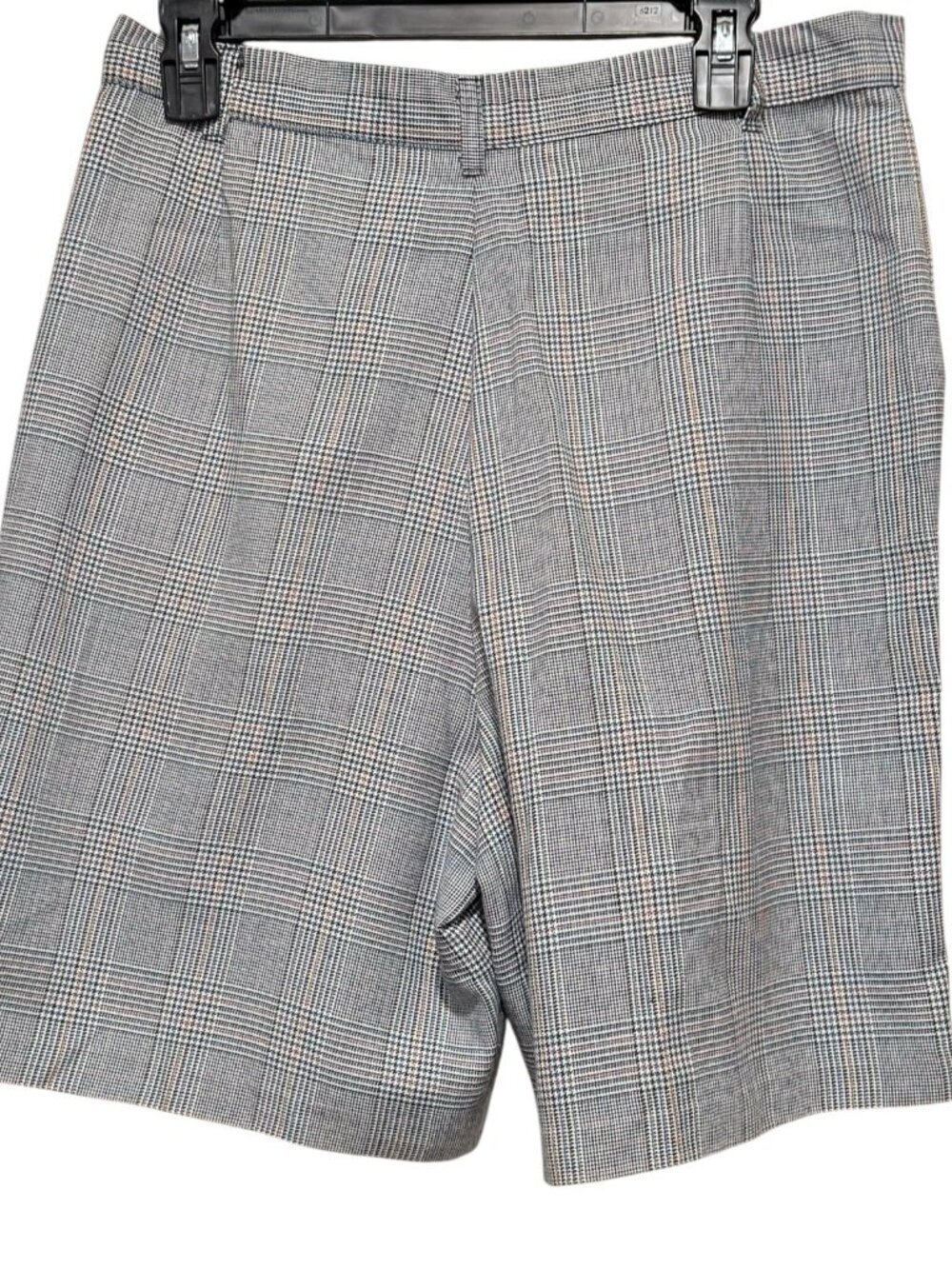VTG 80s Sz L Houndstooth Multicolored Pleated Preppy High Waisted Twill Shorts - Picture 3 of 10